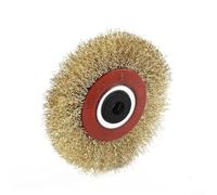 Brosse métallique ronde de 125 mm pour meuleuse d'établi, brosse métallique en acier plaqué laiton 0,3 mm 25 mm d'épaisseur, pour ébavurer, détartrer, enlever le carbone et