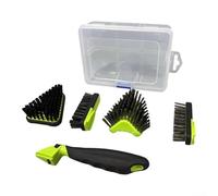 Brosse métallique, têtes remplaçables avec acier rigide et poils souples pour enlever la rouille et le nettoyage, poignée ergonomique de 160 mm (C)