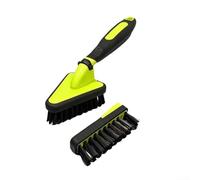 Brosse métallique, têtes remplaçables avec acier rigide et poils souples pour enlever la rouille et le nettoyage, poignée ergonomique de 160 mm (b)