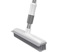 Brosse multifonction 2-en-1 en acier et caoutchouc pour l'intérieur, avec manche télescopique extensible jusqu'à 1,2 m, pour nettoyer les poils d'animaux, les tapis et les parquets.