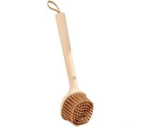 Brosse multifonction à long manche pour cuisine, baguette de nettoyage à 360 degrés pour poêles et couteaux graisseux, facile à rincer, blanc crème (kaki)