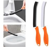 Brosse multifonction Unyqoos® de 9 cm – Manche en PP, poignée ergonomique, brosse fine et incurvée pour joints, coins et grilles de ventilation