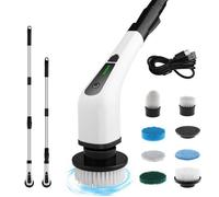 Brosse Nettoyage Electrique 8 en 1,Brosse Rotative Électrique,3 Vitesse avec Bras d'extension pour Cuisine, Voiture, Mur, Sol