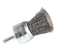 Brosse pinceau - TIVOLY - métal - fils acier ondulés - décapage - diamètre 18 mm