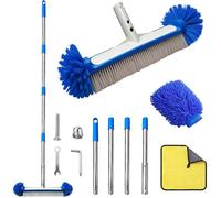 Brosse Piscine avec Manche de 160 cm Kit Netage Piscine de 43 cm Balai Piscine avec Les Poils Hémisphériques pour Parois BROSSE