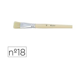 Brosse plate o'color poils soie porc nº18 virole aluminium manche bois naturel lot 10 unites