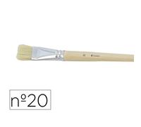 Brosse plate o'color poils soie porc nº20 virole aluminium manche bois naturel lot 10 unites