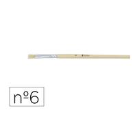Brosse plate o'color poils soie porc nº6 virole aluminium manche bois naturel lot 10 unites