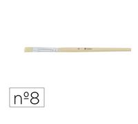 Brosse plate o'color poils soie porc nº8 virole aluminium manche bois naturel lot 10 unites