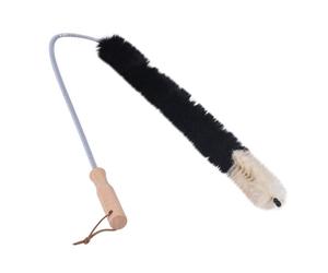 Brosse-plumeau dépoussiérante pour radiateur | Plumeau flexible en poils de chèvre 120 cm | Liseré Vert