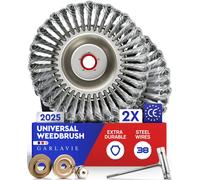 Brosse pour désherbage, compatible avec les débroussailleuses, diamètre 25,4 mm, lot de 2