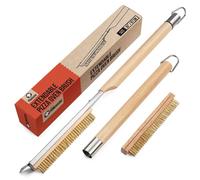 Brosse pour four à pizza avec grattoir - Manche réglable 55 à 87,7 cm - Inox