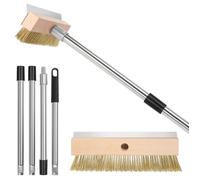 Brosse pour Four à Pizza - Longueur ajustable 74 cm/110 cm/146 cm, avec Racloir en Acier Inoxydable, Poils en Laiton