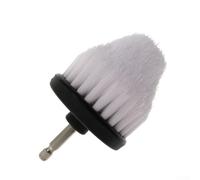 Brosse pour perceuse électrique en forme de cône de 6,3 cm pour nettoyer les carreaux de salle de bain, douche, joints, baignoire et surfaces de sol (blanc)
