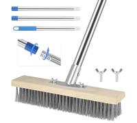 Brosse pour piscine - Brosse métallique - Manche en acier inoxydable de 1,6 m - Poils en acier recouverts de cuivre - Élimine les algues et les saletés