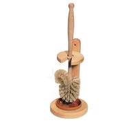 Brosse pour toilettes avec support, en bois de hêtre, hauteur de 38,4 cm