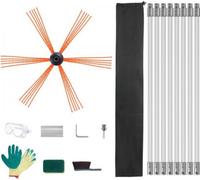 Brosse pour tuyau de poêle – Brosse pour cheminée de 8 m – Avec 8 tiges en nylon pour le nettoyage des cheminées et des conduits de fumée