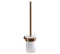 Brosse pour WC suspendue PIRENEI, verre dépoli, cuivre mat