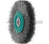 Brosse ronde à tige Lessmann, fil INOX 0,30 mm, ⌀ de la brosse x largeur de garniture : 80 x 18 mm