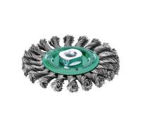 Brosse ronde D.125mm épaisseur de fil 0,50mm VA lisse 14mm 12500min-¹ 1 LESSMANN