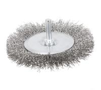 Brosse Ronde Décapage Rouille Peinture 100mm Diamètre | Acier 0.3mm, fixation solide, pour idéal rouille et peinture, queue 6mm, rotation rapide