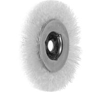 Brosse ronde Lessmann à poils en nylon 0,50 mm, ⌀ de la brosse x largeur de garnissage : 100 x 12 mm