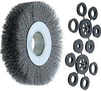 Brosse ronde métallique Lessmann, fil d'acier 0,20 mm, ⌀ de la brosse x largeur de garniture : 150 x 30 mm