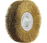 Brosse ronde métallique Lessmann, fil de laiton 0,15 mm, ⌀ de la brosse x largeur de garniture : 80 x 22 mm