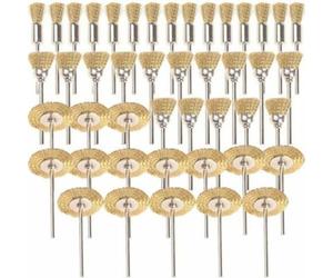 Brosse roue et abrasif de perceuse 45 Pièces Laiton Brosses Brosses Brosse Métallique Fil De Dremel Proxxon Kit De Polissage Acier
