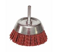 Brosse soucoupe nylon sur tige 6 mm - diamètre 75 mm LEMAN