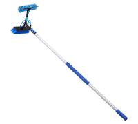 Brosse télescopique SucceBuy pour panneaux solaires, kit de nettoyage comprenant une perche télescopique en aluminium de 1,7 à 6 m, un tuyau d'arrosage de 20 m, une brosse pivotante à 180°, une raclet