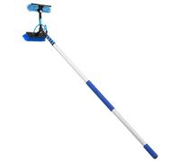 Brosse télescopique SucceBuy pour panneaux solaires, système de nettoyage comprenant une perche télescopique en aluminium de 1,8 à 7,9 m, un tuyau d'arrosage de 20 m, une brosse pivotante à 180°, une