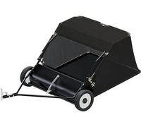 Brosse tondeuse de 105 cm de largeur de balayage, brosse pour tondeuse autoportée, aspirateur de feuilles avec un sac de collecte de 365 litres, machine à feuilles pour tracteur tondeuse