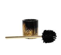 Brosse wc (0) 10.6 x ht 40 cm ceramique imprimee or orbella Noir