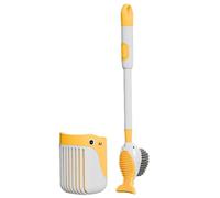 Brosse WC 2 en 1 rechargeable Distributeur de liquide Fixation murale | Cuvette WC pour salle de bain jaune
