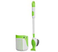 Brosse WC 2 en 1 rechargeable Distributeur de liquide Fixation murale | Cuvette WC pour salle de bain Vert