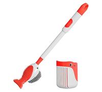 Brosse WC améliorée avec distributeur de liquide intégré, brosse de toilette à libération automatique de liquide pour nettoyage en profondeur de salle de bain (rouge)