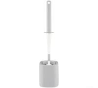 Brosse WC avec support UK à long manche pour nettoyer les coins de la cuvette, tête flexible, outil de salle de bain hygiénique, gris, 42 cm (gris)