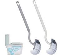 Brosse WC Blanche et Grise avec Poignée Longue