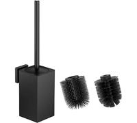 Brosse WC Carrée Noire avec Double Têtes