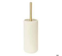 5five Brosse WC Duo avec support — Ivoire et doré — Ø 10 x H 36 cm pour toilettes et salle de bain