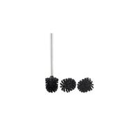 BadeStern Brosse WC en acier inoxydable avec têtes de rechange Ø 8 cm - Noir