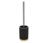 Brosse WC en polyrésine et bambou - Noir - H 38 cm