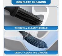 Brosse WC en silicone Feelhap, ensemble de brosses WC en silicone avec support à séchage rapide, brosse WC plate pour montage mural ou sur pied pour salle de bains ou WC invités, noir