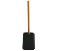 Brosse WC et support MSV Spirella Kamla corps polyrésine et manche en bambou coloris noir