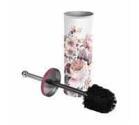 Brosse WC Imprimée ""Jayana"" 37cm Blanc & Rose