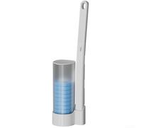 Brosse WC jetable avec 6 têtes de recharge, poignée ergonomique pour salle de bain, WC, plastique et éponge