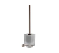 Brosse WC murale NIL en laiton métal gris poli et verre H.36,5 cm