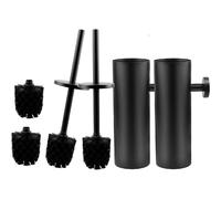 Brosse WC Noire avec 2 Recharges et Support
