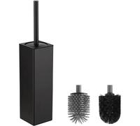 Brosse WC noire carrée en aluminium - Durable et stable